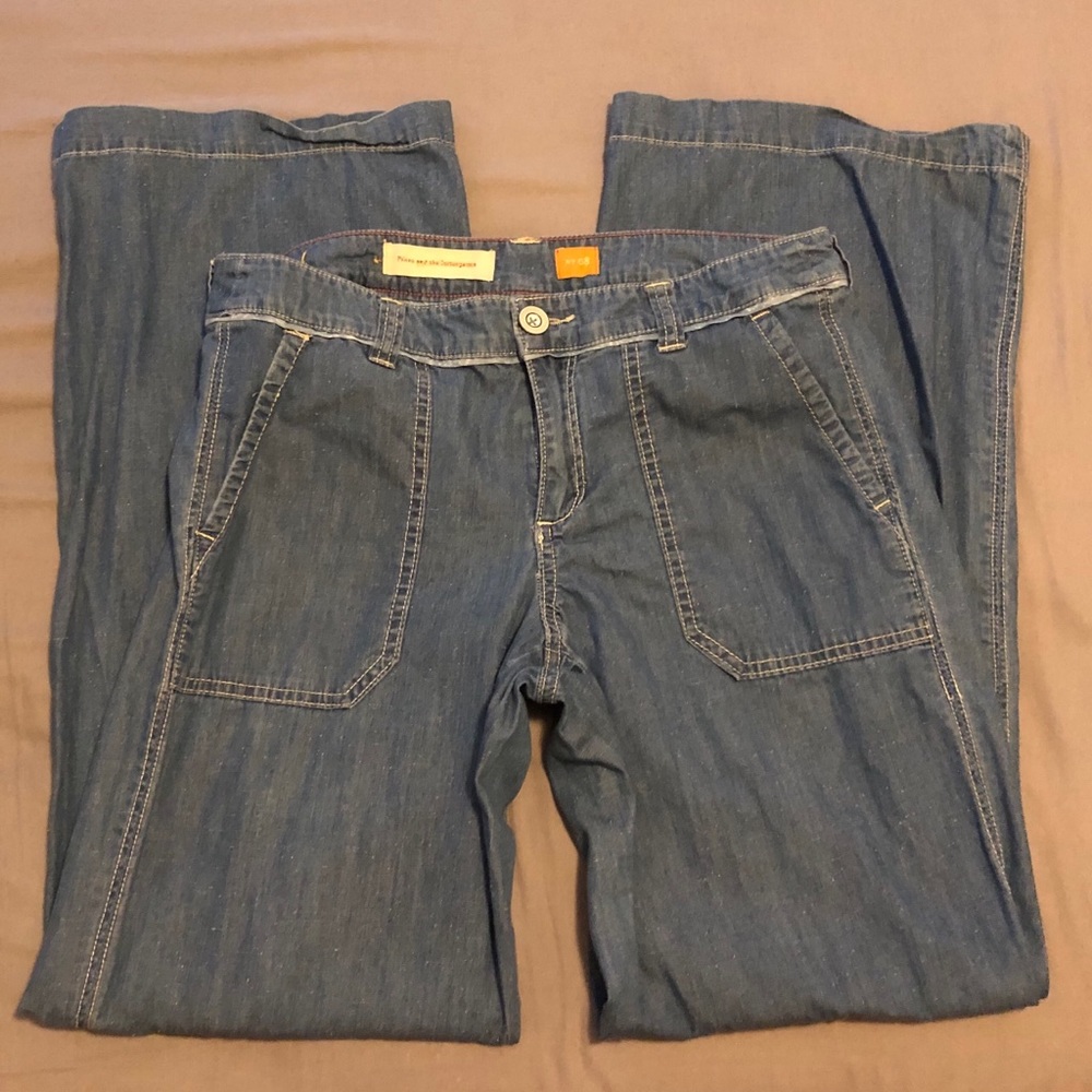 Anthropologie Wide-Legged Denim Pants